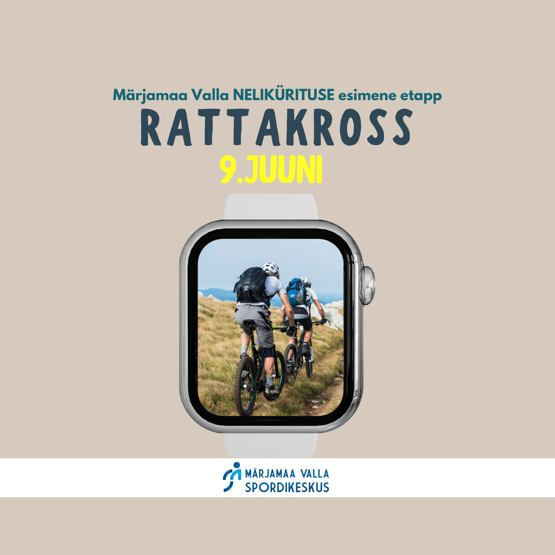 Märjamaa Valla Spordikeskus korraldab üritust. Neliküritus, suurejooneline üritus, jalgrattakross, rattakross, suur üritus, etapid, ujumine, suusatamine,