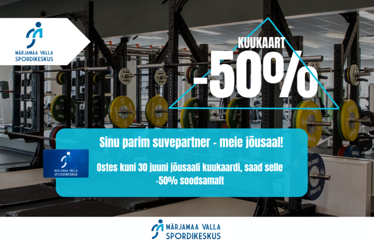 Märjamaa Valla Spordikeskus kuukaart -50%, poole soodsamalt, jõusaal